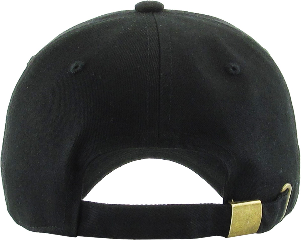 Black Low Profile Baseball Caps Back View